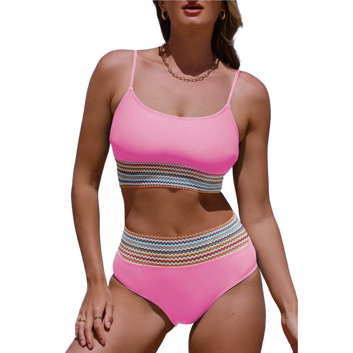 Scoop Neck Spaghetti Strap Bikini Set - VacationGrabs