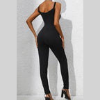 Scoop Neck Wide Strap Skinny Jumpsuit - VacationGrabs