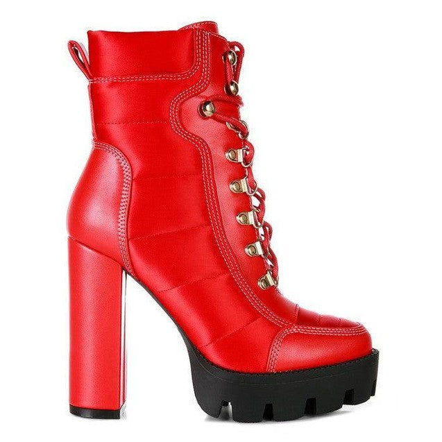 Scotch High Heel Quilted Satin Biker Boots - VacationGrabs