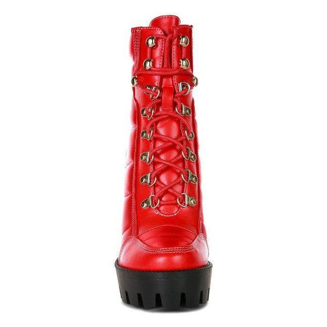 Scotch High Heel Quilted Satin Biker Boots - VacationGrabs