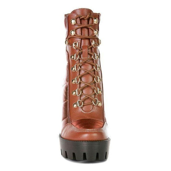 Scotch High Heel Quilted Satin Biker Boots - VacationGrabs