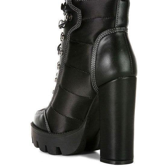 Women's Shoes - Boots Scotch High Heel Quilted Satin Biker Boots
