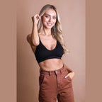 Seamless Front Lace Racerback Bralette - VacationGrabs