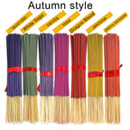Seasonal incense stick sets in autumn colors, including lavender and jasmine