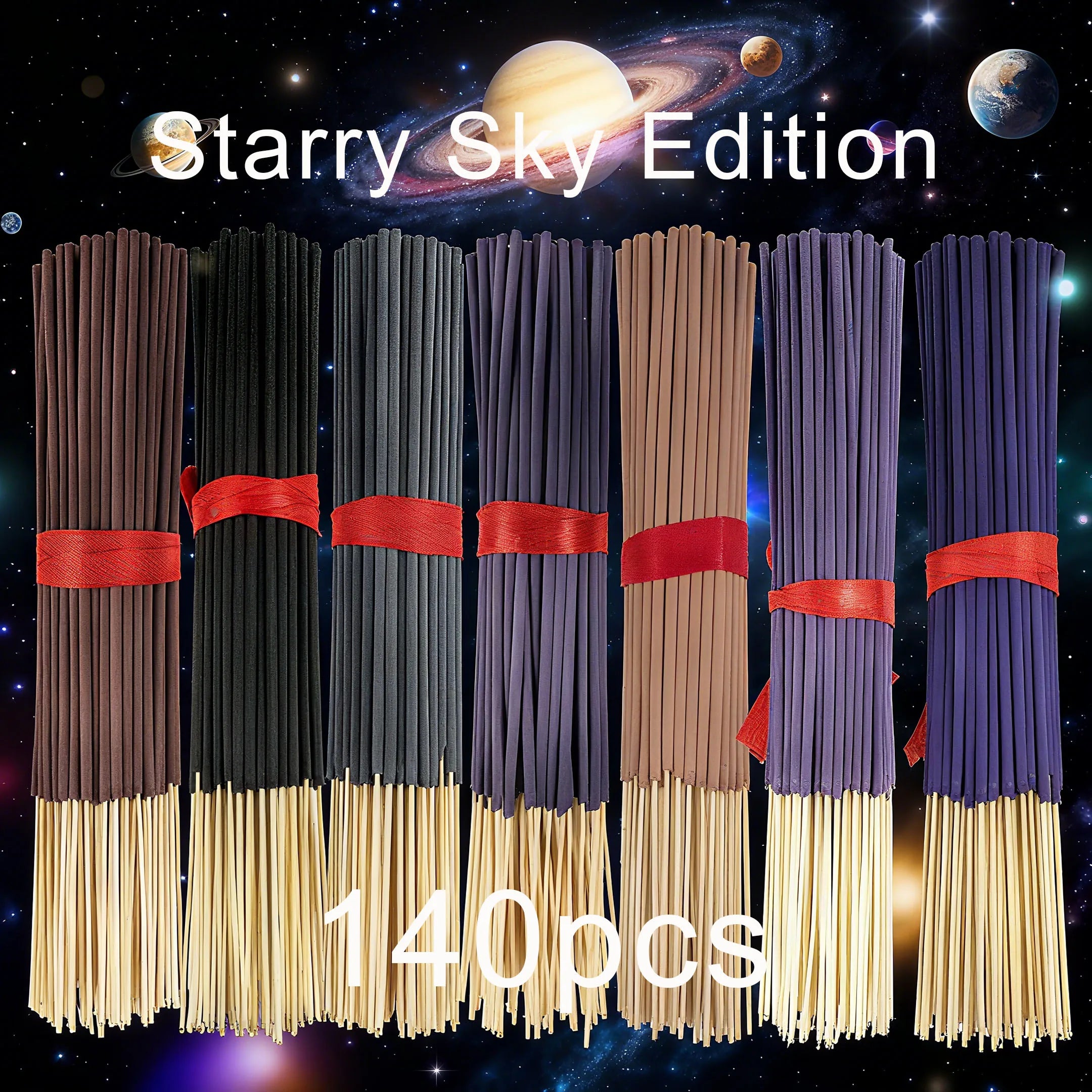 Starry Sky Edition seasonal incense stick sets, 140 pieces in various colors