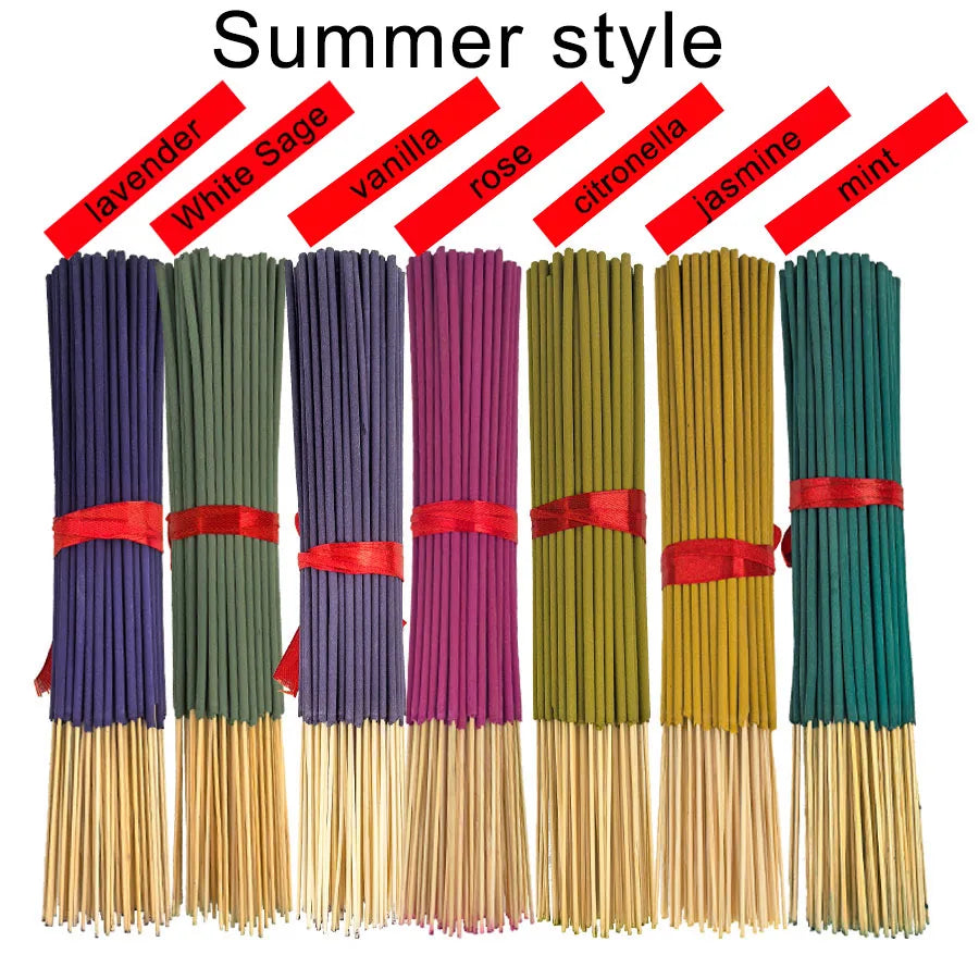 Seasonal incense stick sets in various colors for summer relaxation