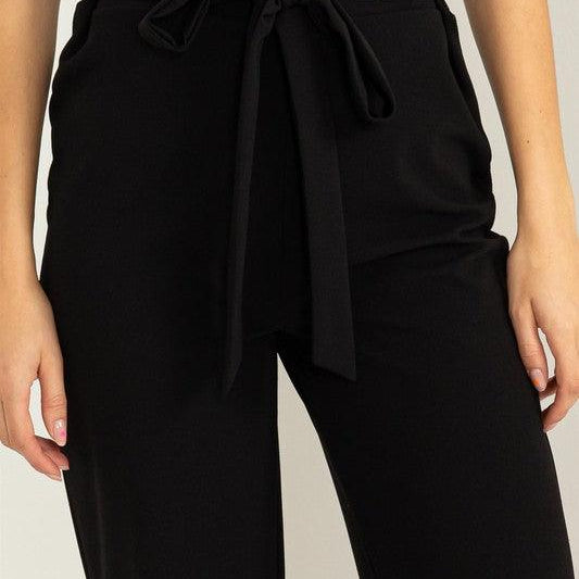Women's Pants Seeking Sultry High-Waisted Tie Front Flared Pants