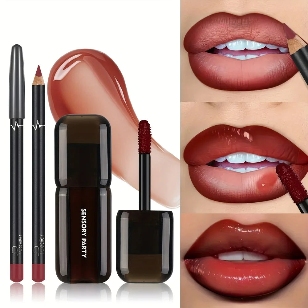 VacationGrabs lip gloss set in red, perfect for a glamorous look