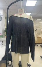 Women's black sequin top for elegant evening wear