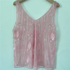 Women's pink sequin top, perfect for evening outings or parties