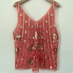 Women's pink sequin top, perfect for festive occasions