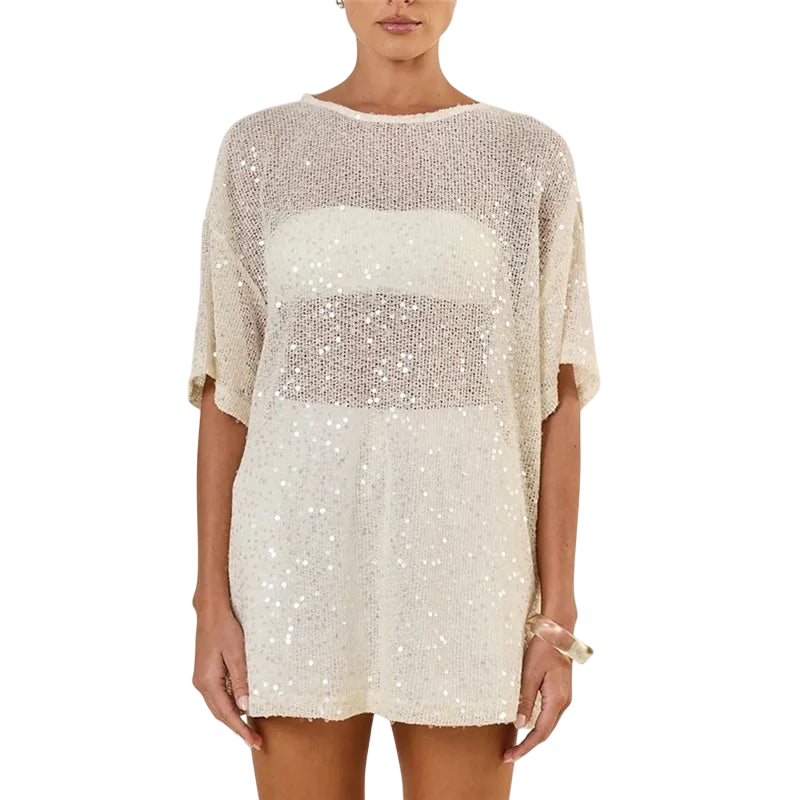 Women's Sequin Top for Vacation Wardrobe Refresh