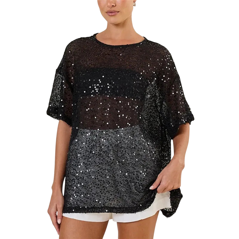 Women's Sequin Top for Vacation Wardrobe Refresh
