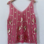 Women's pink sequin top, perfect for festive occasions