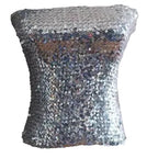 Silver sequin tube top for women with a shiny and reflective surface perfect for parties