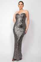 Women's Special Occasion Wear Sequin V-Bar Crisscross Formal Evening Dress