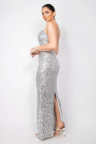 Women's Special Occasion Wear Sequin V-Bar Crisscross Formal Evening Dress