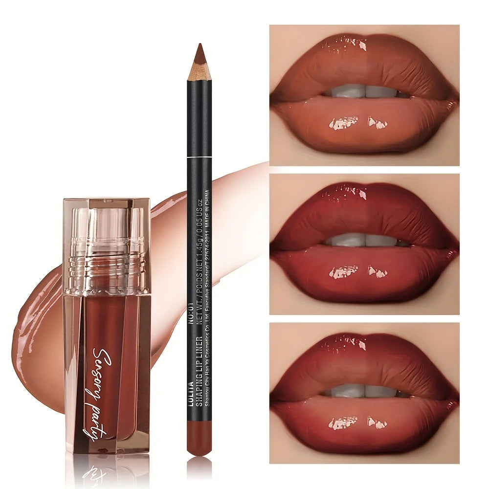 VacationGrabs lip gloss in warm brown shade for a glossy finish