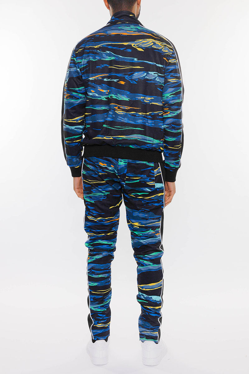Catch Print Track Suit – Slim Fit Full Zip Set