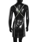 Black shiny sexy backless party dress for women with crisscross rhinestone straps and draped open back design