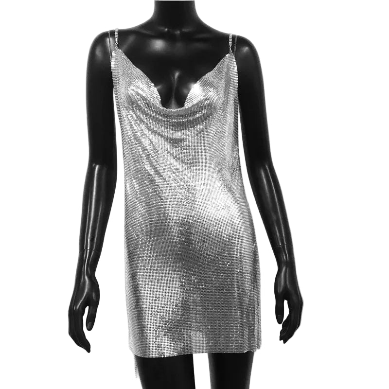 Sequin Mini Vacation Dress – Backless Party Dress – VacationGrabs