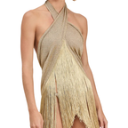 Women’s Halter-Top Dress with Fringe Detail