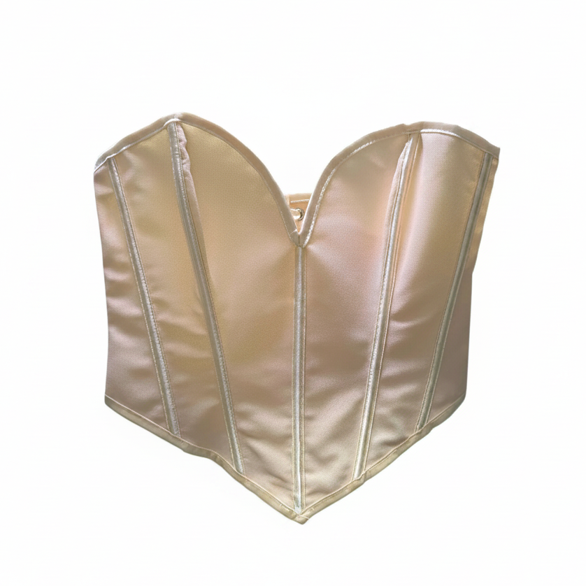 Beige corset on a white background