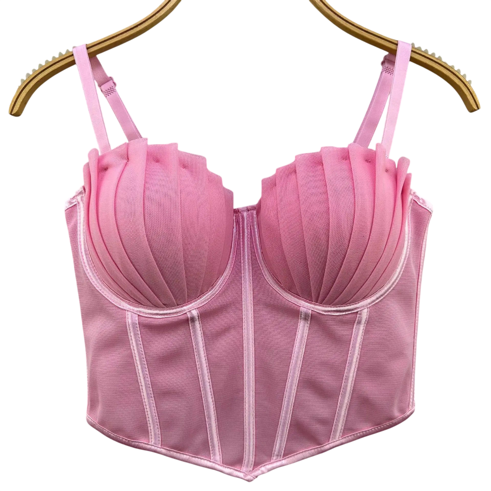 VacationGrabs Alluring Party Club Bustier Top in Pink