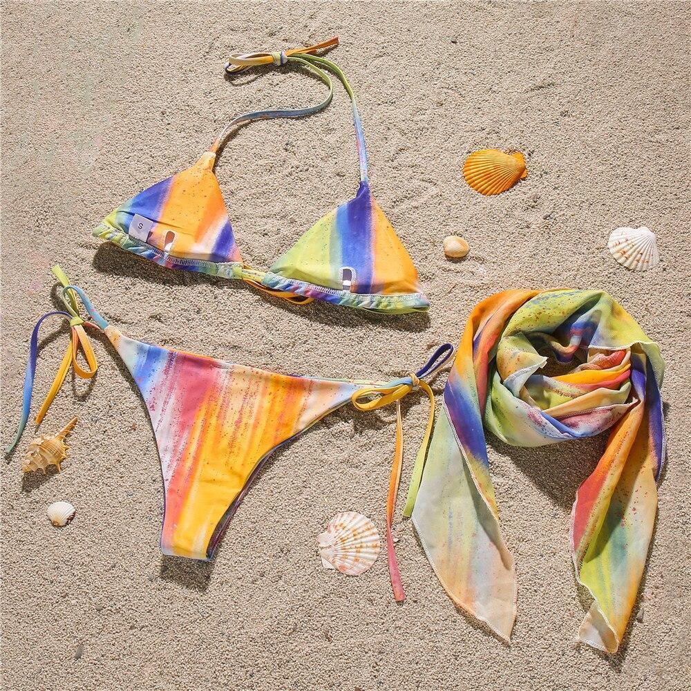 Women's Swimwear - 3PC Sets Sexy Summer Three Piece Bikini Set With Cover Up Skirt
