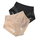Women's shapewear in black and nude, seamless mesh design for comfort