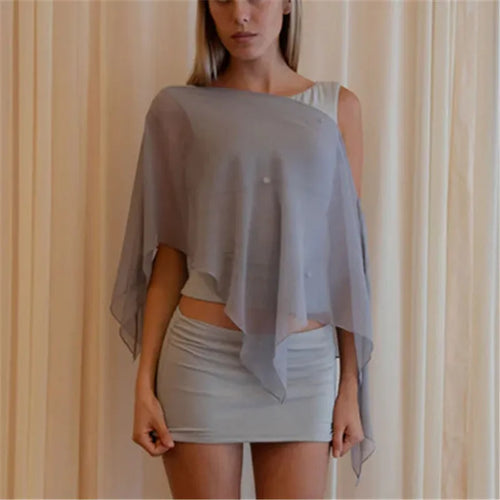 Women's sheer poncho, lightweight fabric for layering at beach parties