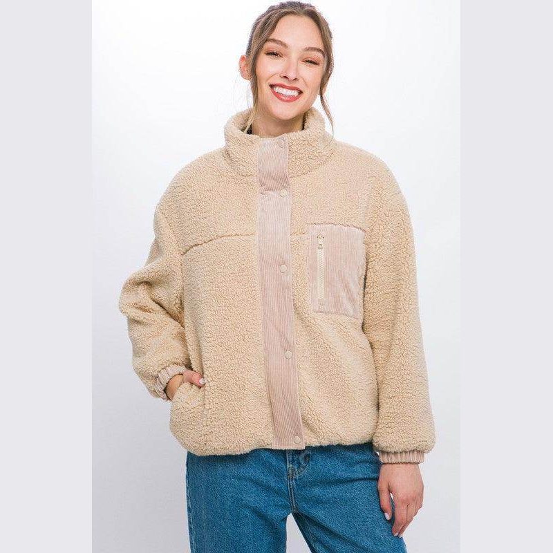 Black Sherpa Puffer Jacket - VacationGrabs