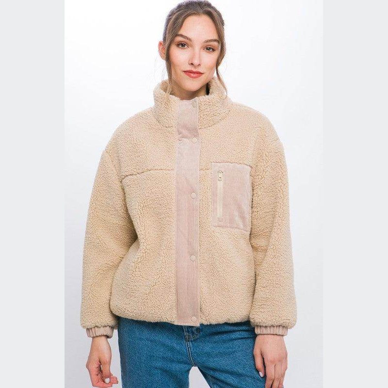Black Sherpa Puffer Jacket - VacationGrabs