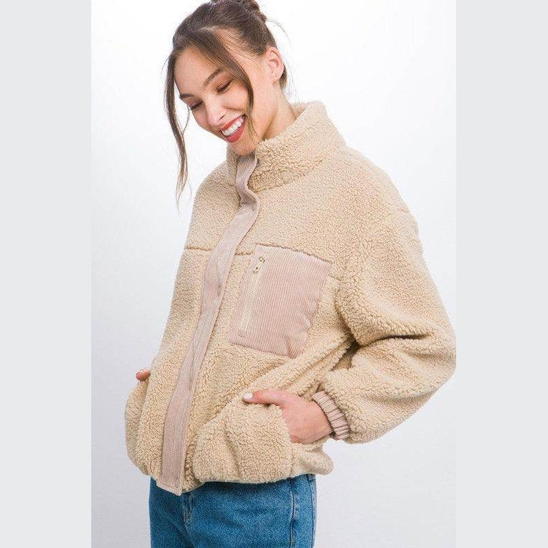 Black Sherpa Puffer Jacket - VacationGrabs