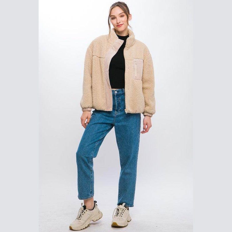 Black Sherpa Puffer Jacket - VacationGrabs