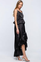 Women's Dresses Shimmering Dress With Ruffles