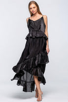 Women's Dresses Shimmering Dress With Ruffles