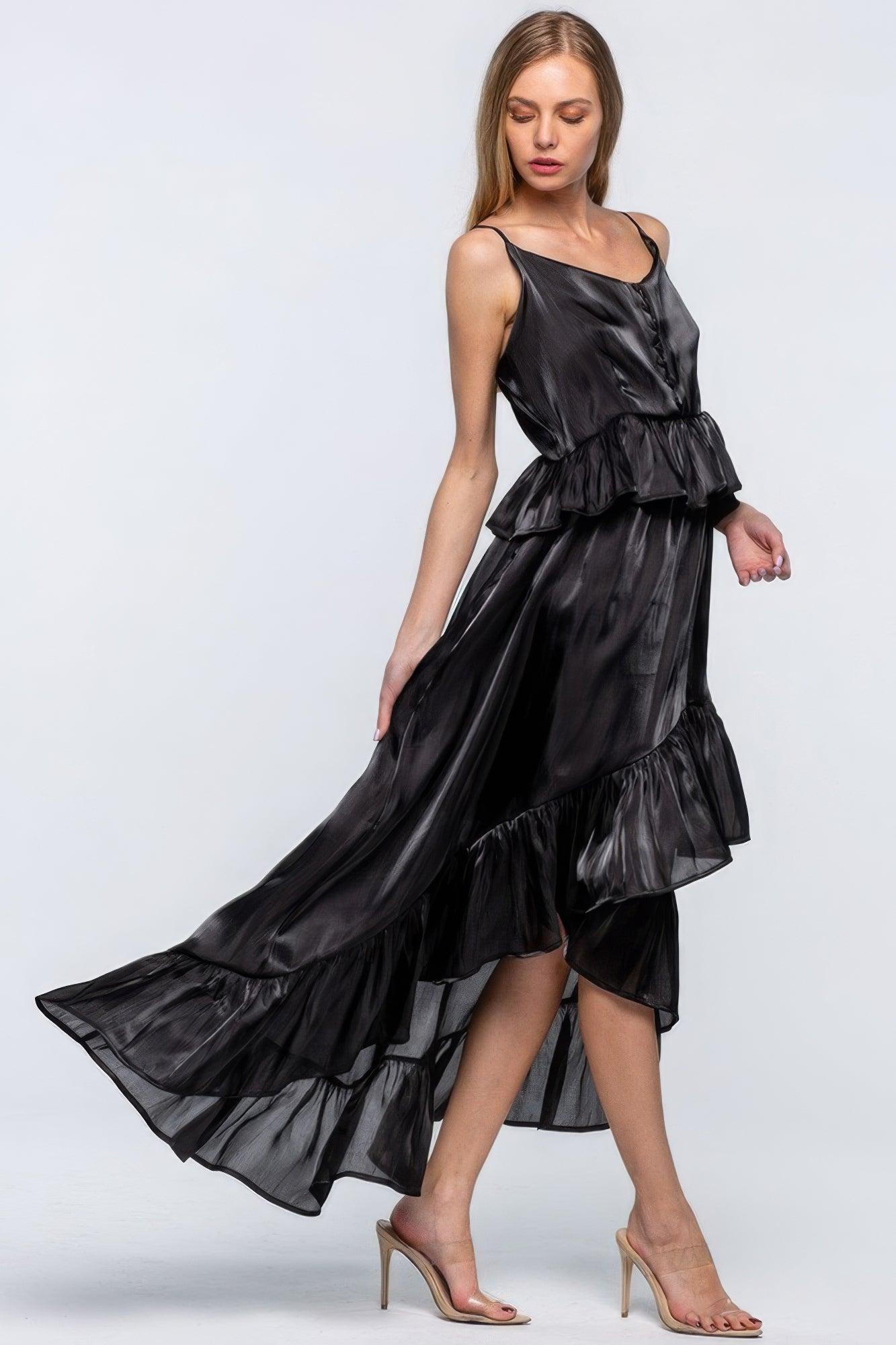 Women's Dresses Shimmering Dress With Ruffles