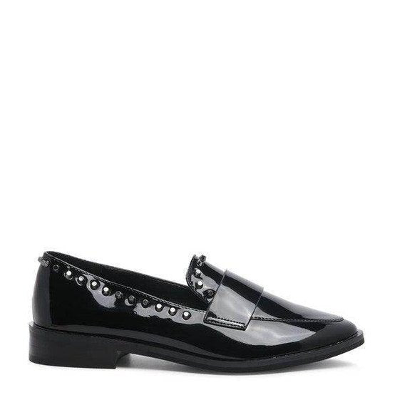 Rag Company Shiny Black Loafers with Decorative Studs for Stylish Comfort
