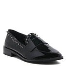 Shiny Black Loafers from Rag Company with Studded Trim for Stylish Casual Wear