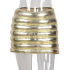 Shiny puffer skirt by Red Iphigenia with a textured design for a stylish look