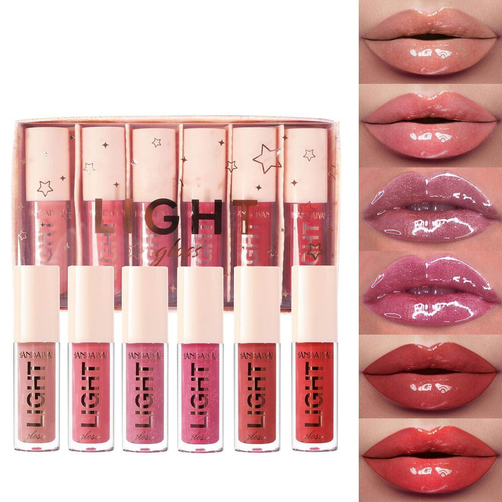 6PCS Hydrating Lip Gloss Neutral Nude Nourishing Glossy - VacationGrabs