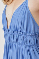 Women's Dresses Shirred Ruffle Folded Detail Maxi Dress