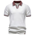 Men's white shirt and polo, short sleeve, soft knit fabric for casual wear