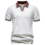 Men's white shirt and polo, short sleeve, soft knit fabric for casual wear