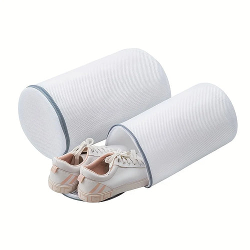 White shoe washing bag for sneakers to protect during laundry
