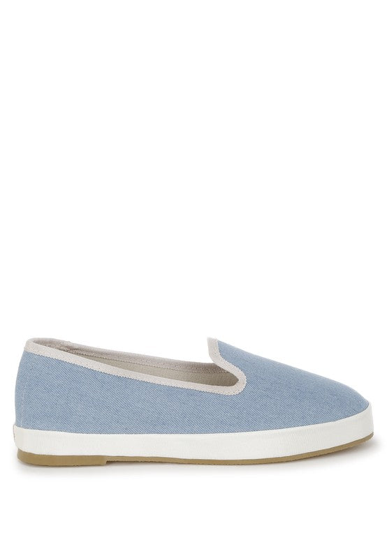 Women's light blue sneakers, casual canvas slip-ons for everyday wear
