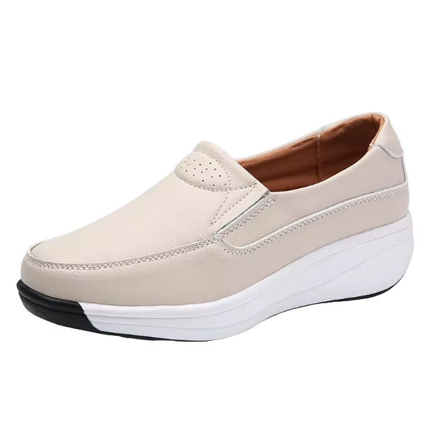 Women's beige orthopedic shoes for comfort and support