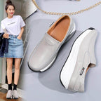 Women's gray slip-on orthopedic shoes for comfortable everyday wear