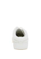 Women's white fleece-lined sneakers for comfort and style